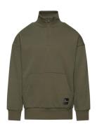 Sweater Halfzip Solid Khaki Lindex