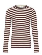 5X5 Classic Stripe Talika Top Burgundy Mads Nørgaard