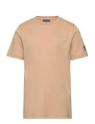 Script Embroidered T-Shirt Beige Lyle & Scott