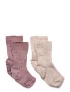 Sock 2 P Wool Knit Pink Lindex