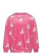 Sweater Velour Aop Rabbit Pink Lindex