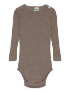 Baby Rib Cardigan Brown FUB