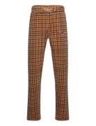 Dog Houndstooth Aop Velour Trousers Brown Mini Rodini