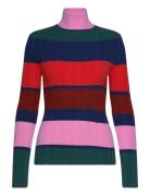 Multi Stripes Knitted Turtle Neck Patterned Bobo Choses