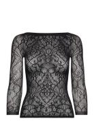 Oroblu Lace Net T-Shirt Black Oroblu