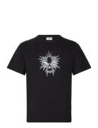 Boxy Lightweight Graphic T-Shirt Black Weekday