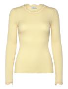 Silk T-Shirt W/ Lace Yellow Rosemunde
