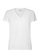 Mschfenya Modal V Neck Tee White MSCH Copenhagen