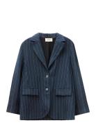 Cloud Blazer Linen Denim Stripe Navy A Part Of The Art