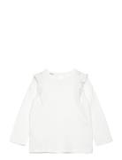 Long -Sleeved T-Shirt With Ruffles White Mango