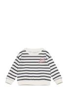 Message Striped Sweatshirt White Mango