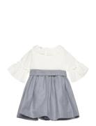 Contrast Skirt Dress White Mango