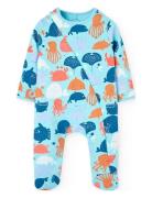 Knit Play Suit Printed Blue Boboli