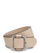 Slide-Buckle Leather Belt Beige Lauren Ralph Lauren