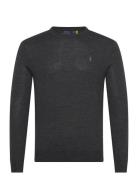 Slim Fit Washable Wool Crewneck Sweater Grey Polo Ralph Lauren