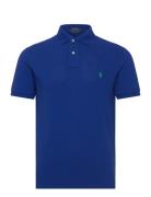 Custom Slim Fit Mesh Polo Shirt Blue Polo Ralph Lauren