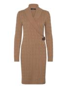 Cable-Knit Buckle-Trim Sweater Dress Beige Lauren Ralph Lauren