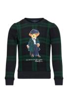 Plaid Polo Bear Fleece Sweatshirt Navy Ralph Lauren Kids