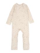 Jumpsuit L/S Printed Cream Petit Piao