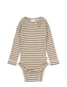 Body L/S Modal Striped Brown Petit Piao