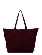 Suede Shopper Bag Burgundy Mango