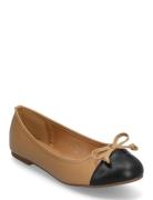 Biaceline Ballerina Toecap Faux Leather Brown Bianco