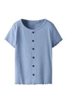 Nkfvemia Aop Ss Slim Top Blue Name It