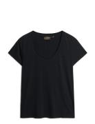 Scoop Neck Tee Black Superdry