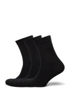 Sock 3 P Merino Wool Plain Black Lindex