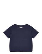 Pocket Cotton T-Shirt Navy Mango