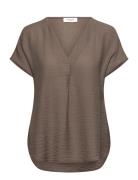 Rwroa Sl Regular Blouse Brown Rosemunde