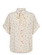 Nululiana Ss Bow Shirt Beige Nümph