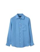Classic Linen Shirt Blue Lexington Clothing