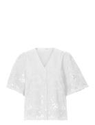 Slfdahlia Ss Broderi Shirt Noos White Selected Femme