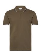 Polo Pique W. Zip Khaki Lindbergh