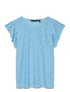 Vmtassa Sl Frill Top Noos Blue Vero Moda