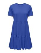 Onlmay Life S/S Peplum Dress Box Jrs Blue ONLY