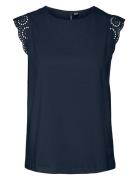 Vmemily Sl Gathering Top Jrs Noos Navy Vero Moda