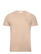 Slim Shield V-Neck T-Shirt Beige GANT
