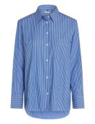 Ess Poplin Easy Fit Shirt Blue Tommy Hilfiger