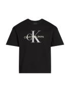 Monologo Glitter Ss T-Shirt Black Calvin Klein