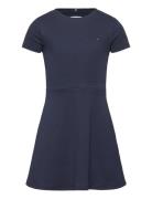 Essential Skater Dress Ss Navy Tommy Hilfiger