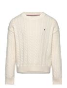 Cable Sweater White Tommy Hilfiger