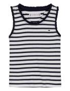Essential Rib Lace Tank Top White Tommy Hilfiger