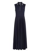 Sporty Pleated Polo Dress Ns Navy Tommy Hilfiger