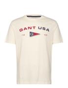 Graphic Ss T-Shirt Cream GANT