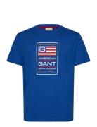 Graphic Ss T-Shirt Blue GANT