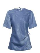 Crushed Satin Wrap Top Blue Scotch & Soda
