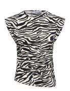 Draped Sleeveless T-Shirt Patterned Mango