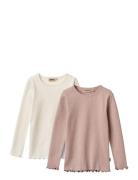 2 Rib T-Shirt L/S Ida Pink Wheat